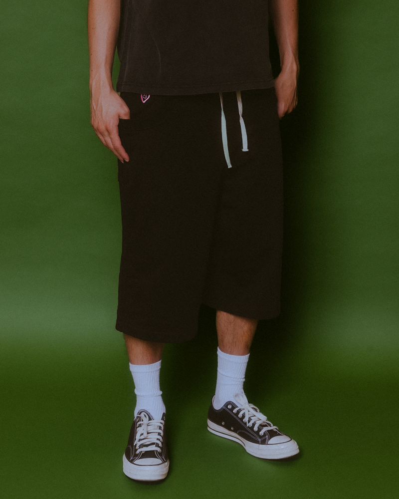 'Lotus' Black Sweatshortz